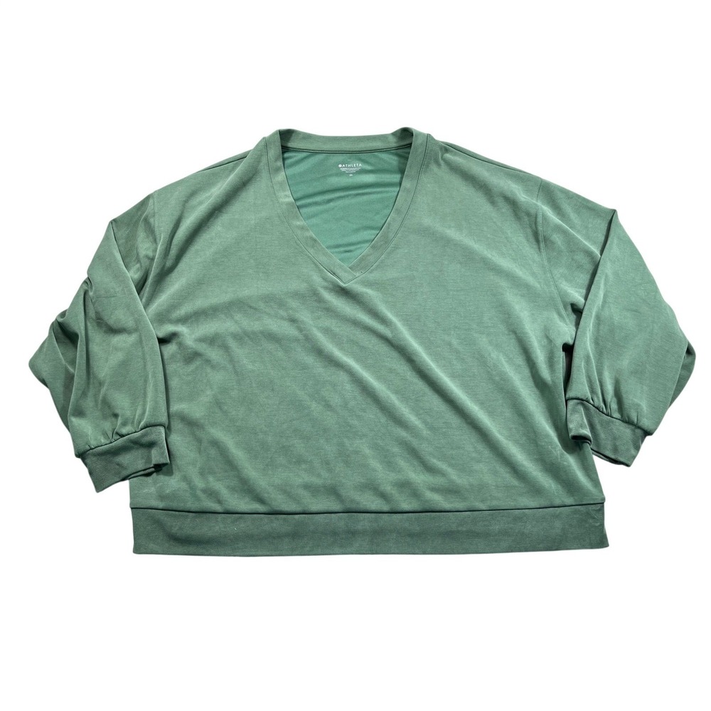 Athleta Sage Green Lightweight Sweatshirt Pullover Soft Lounge Top Women's 2X